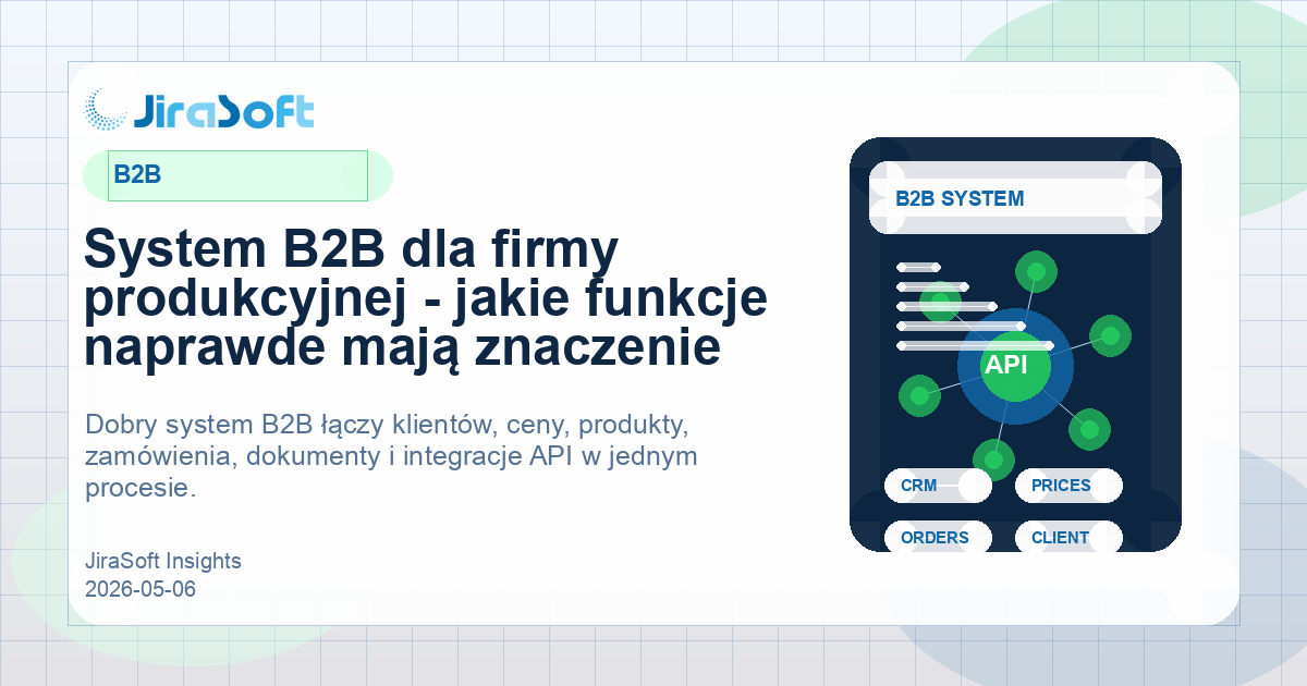 System B2B dla firmy produkcyjnej - kluczowe funkcje