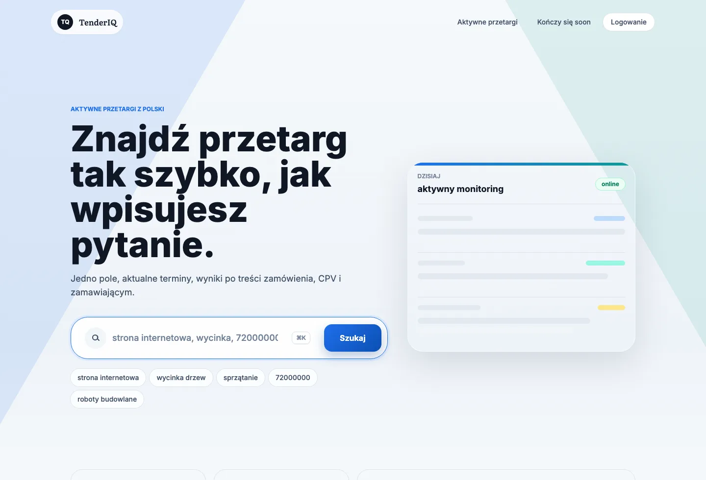 TenderIQ product screenshot